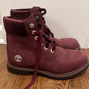Burgundy Timberlands